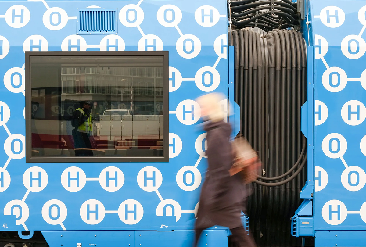 a train powered by fuel cells which convert hydrogen to electricity, in wolfsburg, germany 1200x810