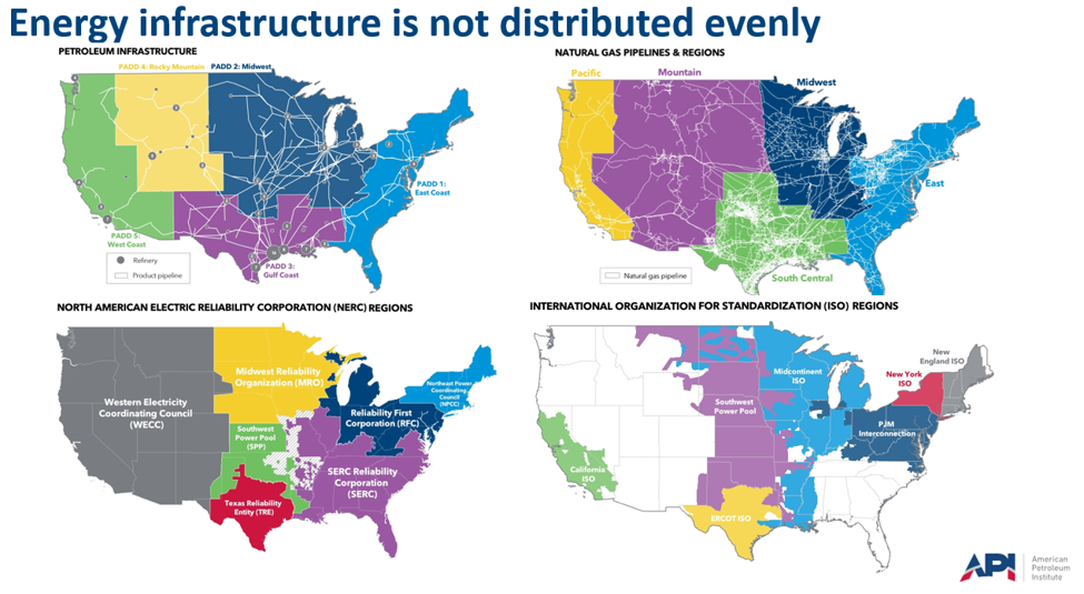 energy infrastructure is not distributed evenly
