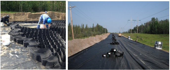 engineered for challenging soils, geoweb geocells create a reliable access road over soft subgrade 3
