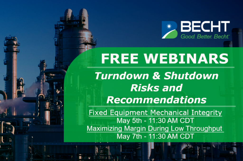 FREE WEBINAR - Shutdown and Turndown Considerations for Mechanical Integrity & Maximizing Margin