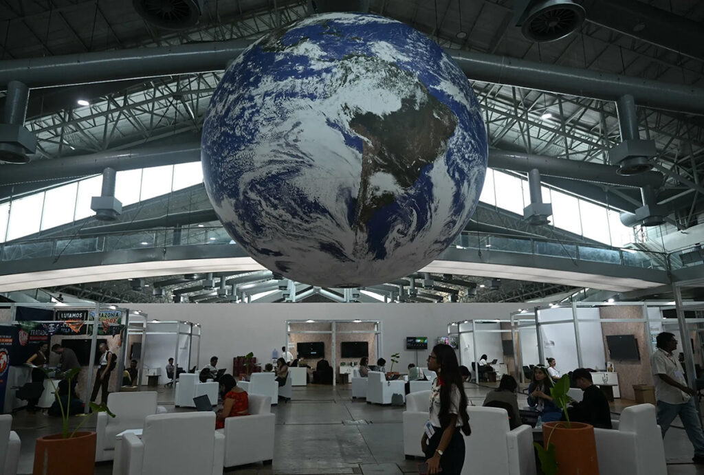 globe at the cop30 un climate change conference 1200x810