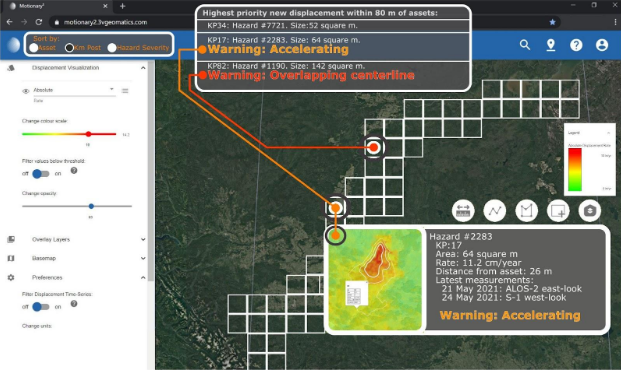 insar based alert system for network wide linear infrastructure monitoring 1