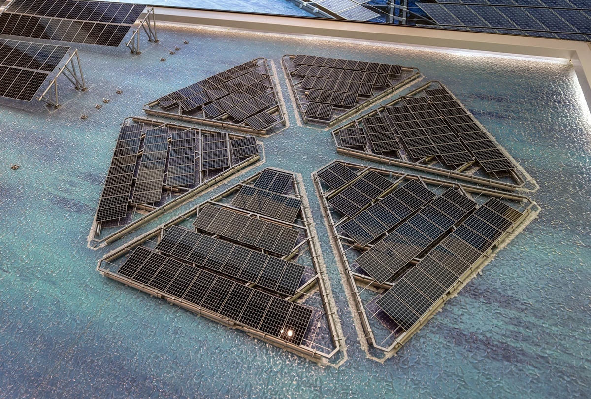 model of a floating solar farm trina solar co. changzhou, china 1200x810