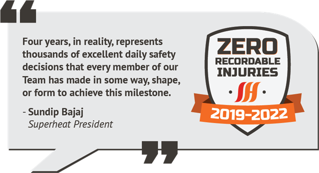 on site heat treatment safety leaders accomplish 4th year of zero recordable injuries 1