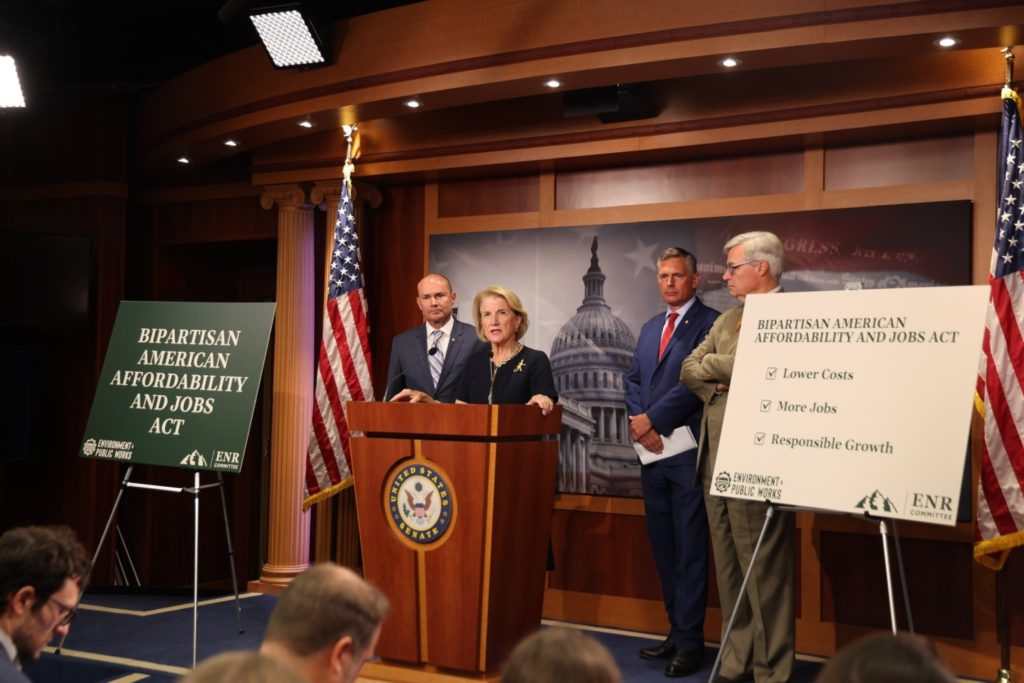 president trump and senators shelley moore capito, mike lee, sheldon whitehouse and martin heinrich