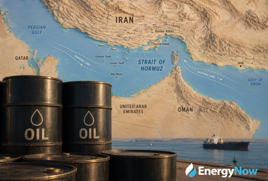 strait of hormuz with oil barrels linkedin