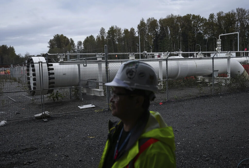 the terminus for the coastal gaslink natural gas pipeline is seen at the lng canada export terminal under construction in kitimat, british columbia 1200x810