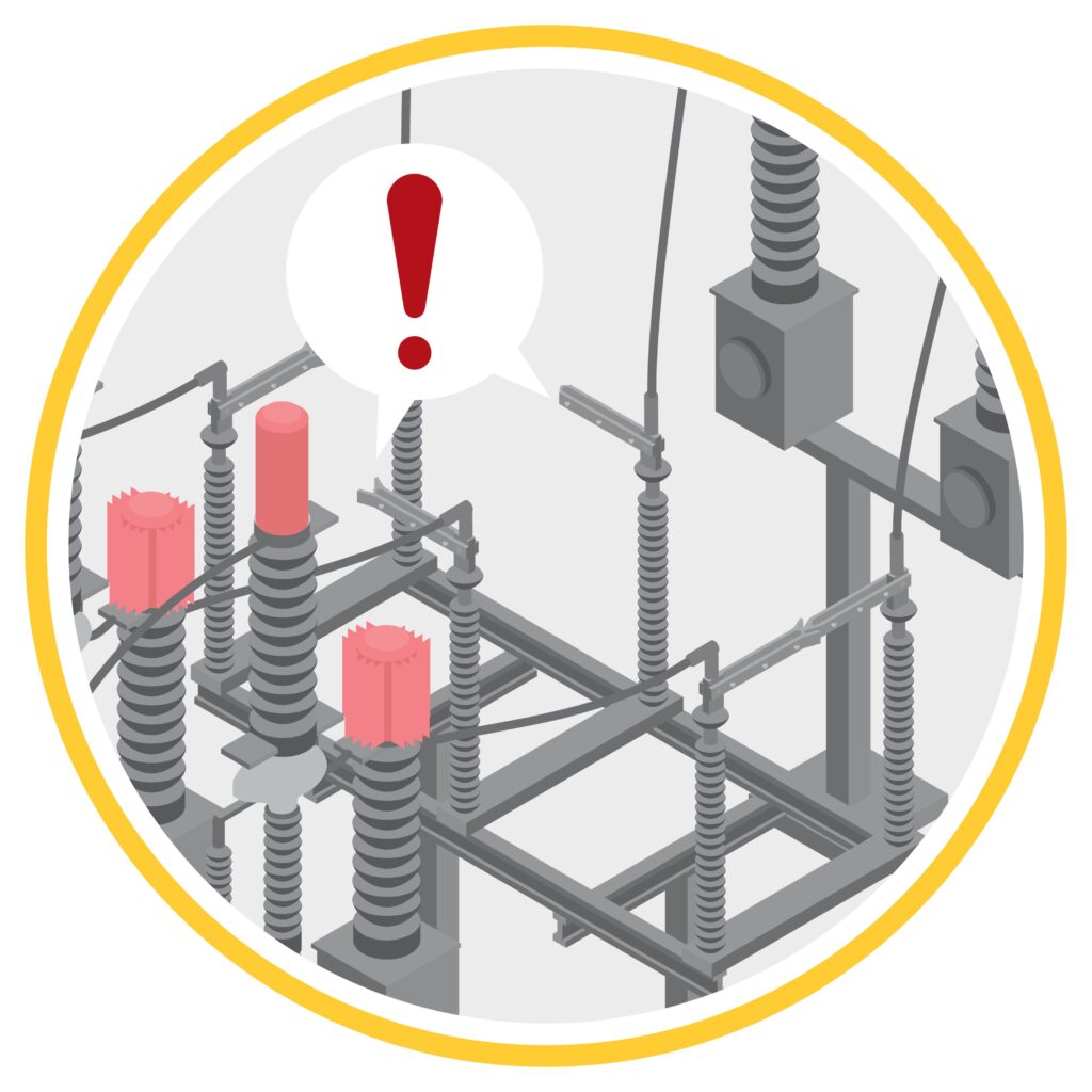 visual alert in a substation