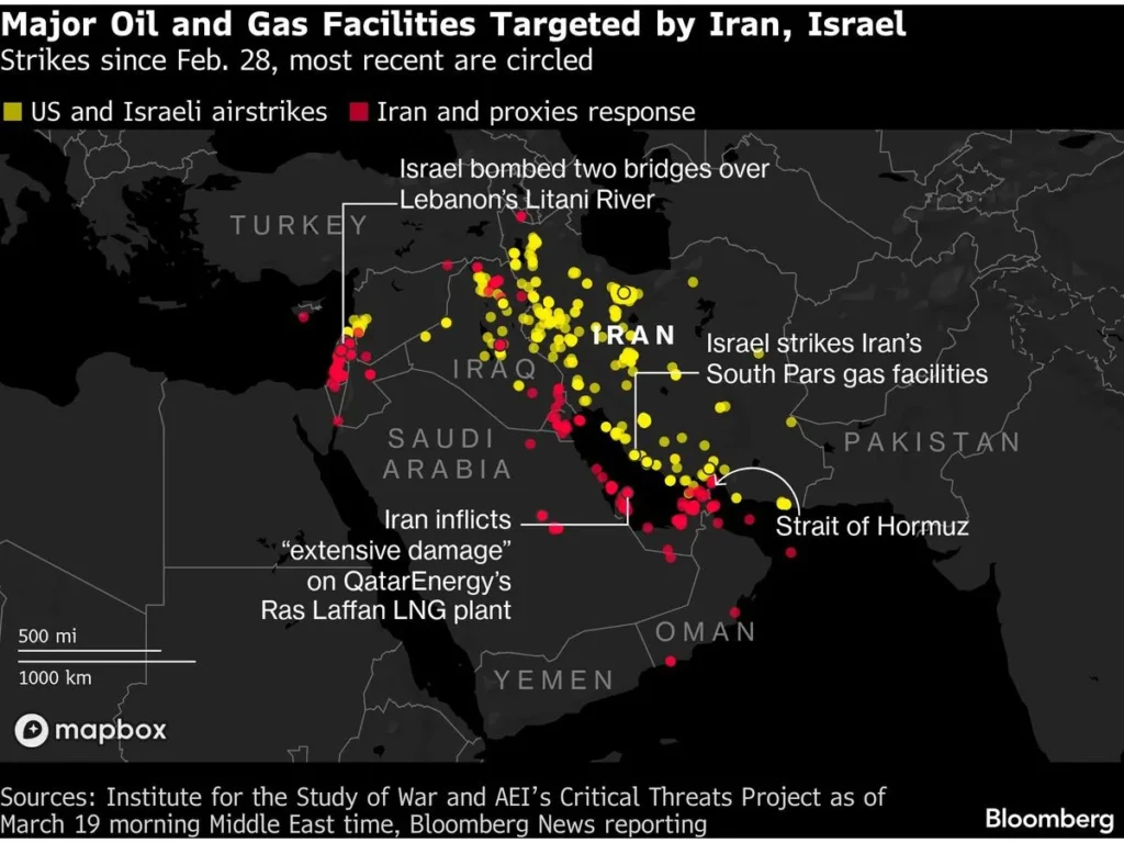 major oil and gas facilities targeted by iran israel strik 1