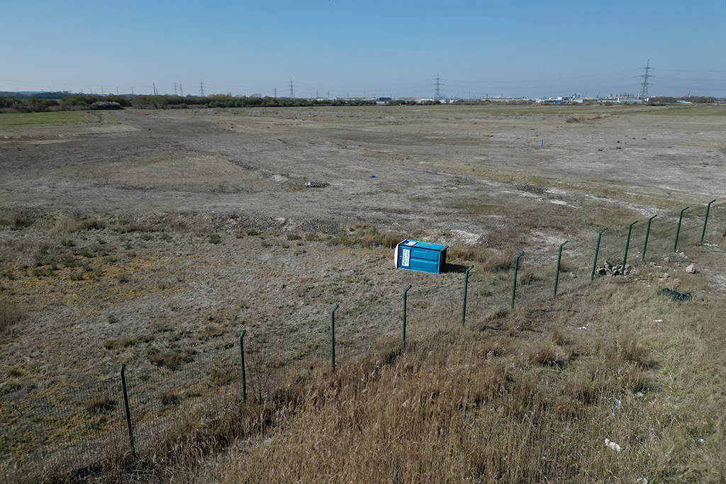 a view shows the site of velocys's planned sustainable aviation fuel production facility in immingham